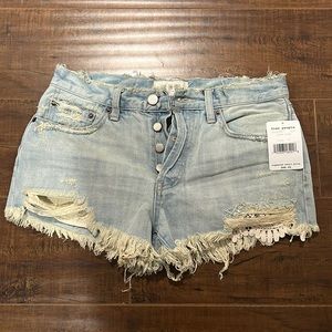 Free people high waisted denim shorts